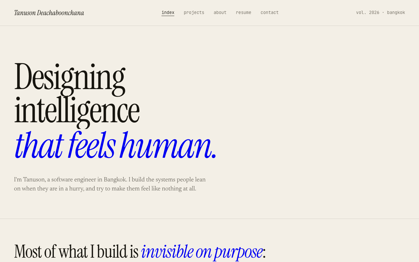 Home page without JavaScript, after: the full hero